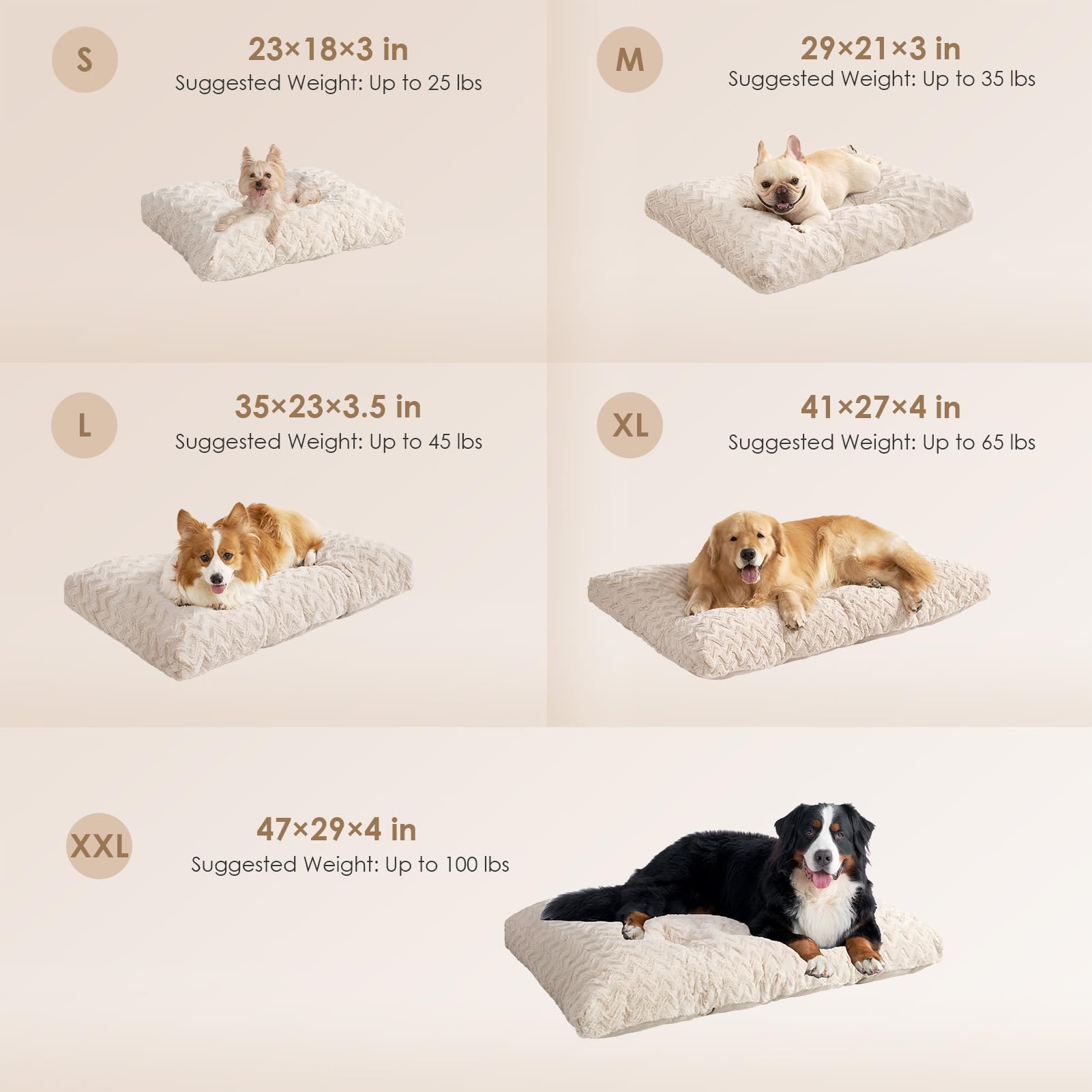 EHEYCIGA washable dog crate bed shows breathable linen-like side for spring and summer.