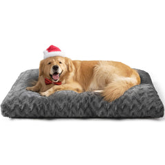EHEYCIGA Washable Dog Crate Bed winter faux fur close-up for cozy warmth