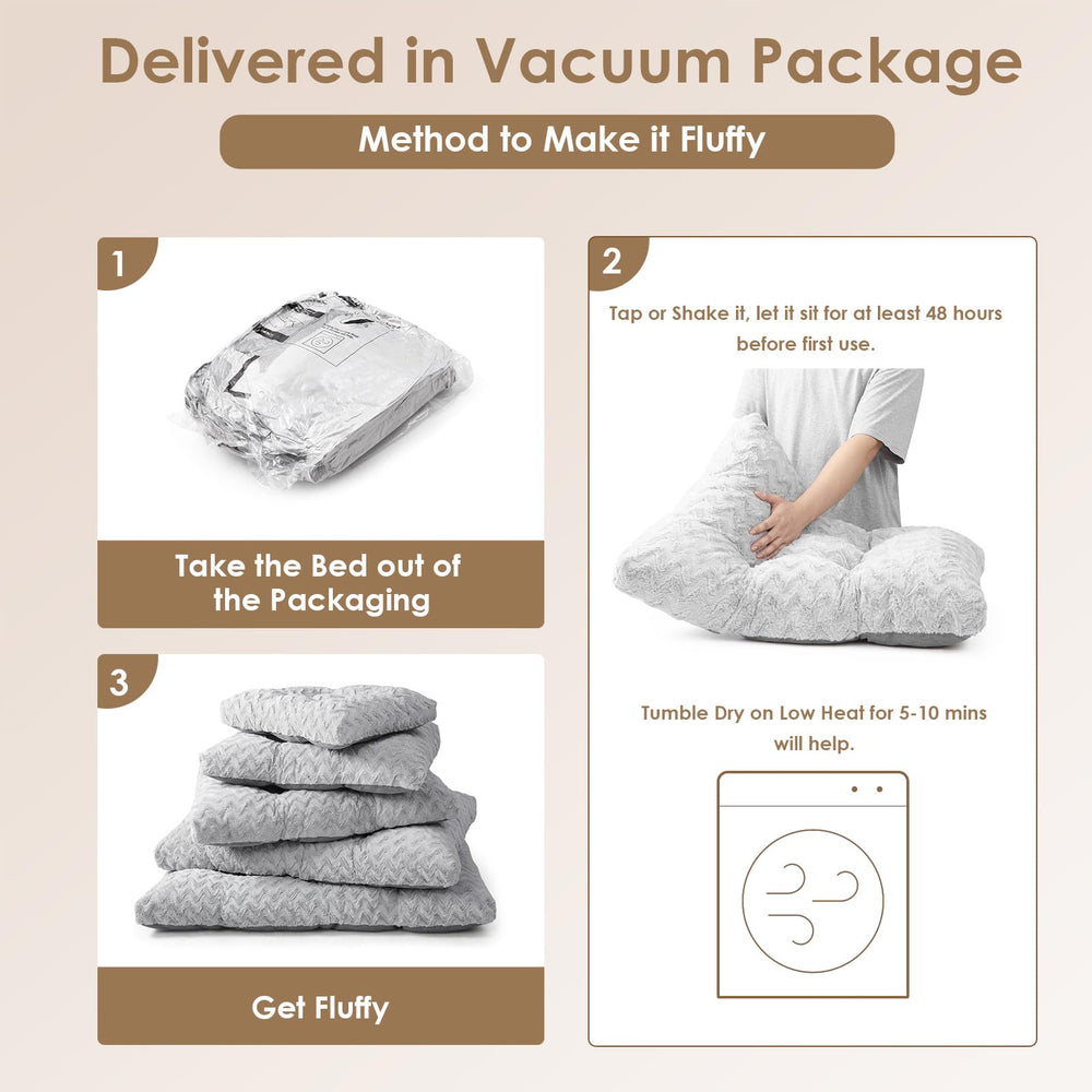 EHEYCIGA mattress shows reversible side for year-round comfort in large crate.