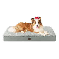 EHEYCIGA washable XL dog bed with sherpa top for cozy lounging.