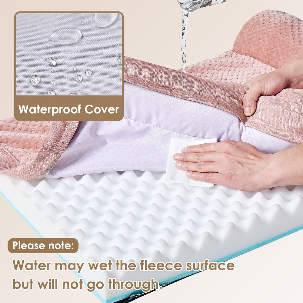 EHEYCIGA memory foam bed interior waterproof film layer protects core for durability.