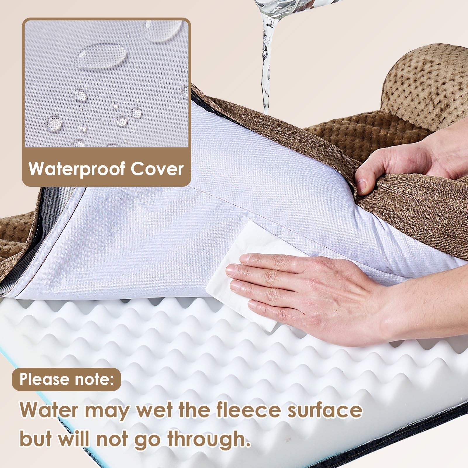 EHEYCIGA waterproof film layer protects internal foam and enhances durability.