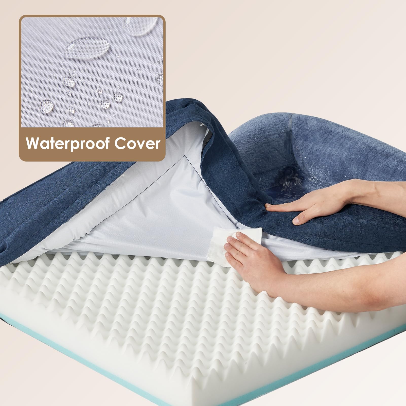 EHEYCIGA waterproof liner guards the top for a clean, dry surface after messy paws.