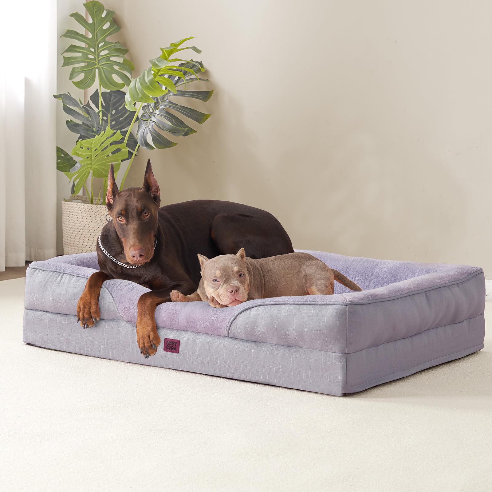 EHEYCIGA purple 42x30x7.5-inch dog bed ideal for large breeds