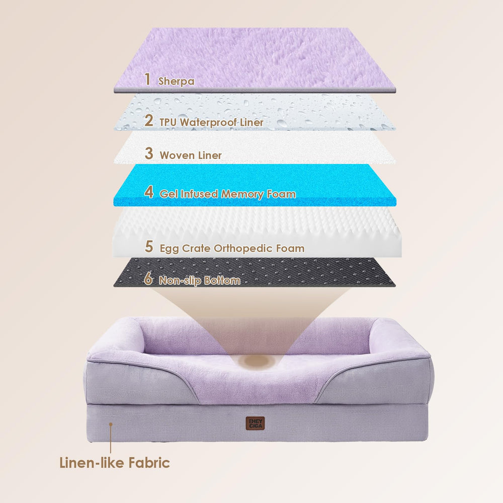 EHEYCIGA XL dog bed four-sided supports provide enveloping snuggle area