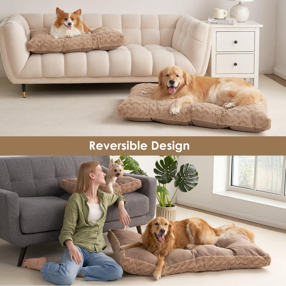 EHEYCIGA XXL dog bed vacuum-packaged for compact shipping and storage.