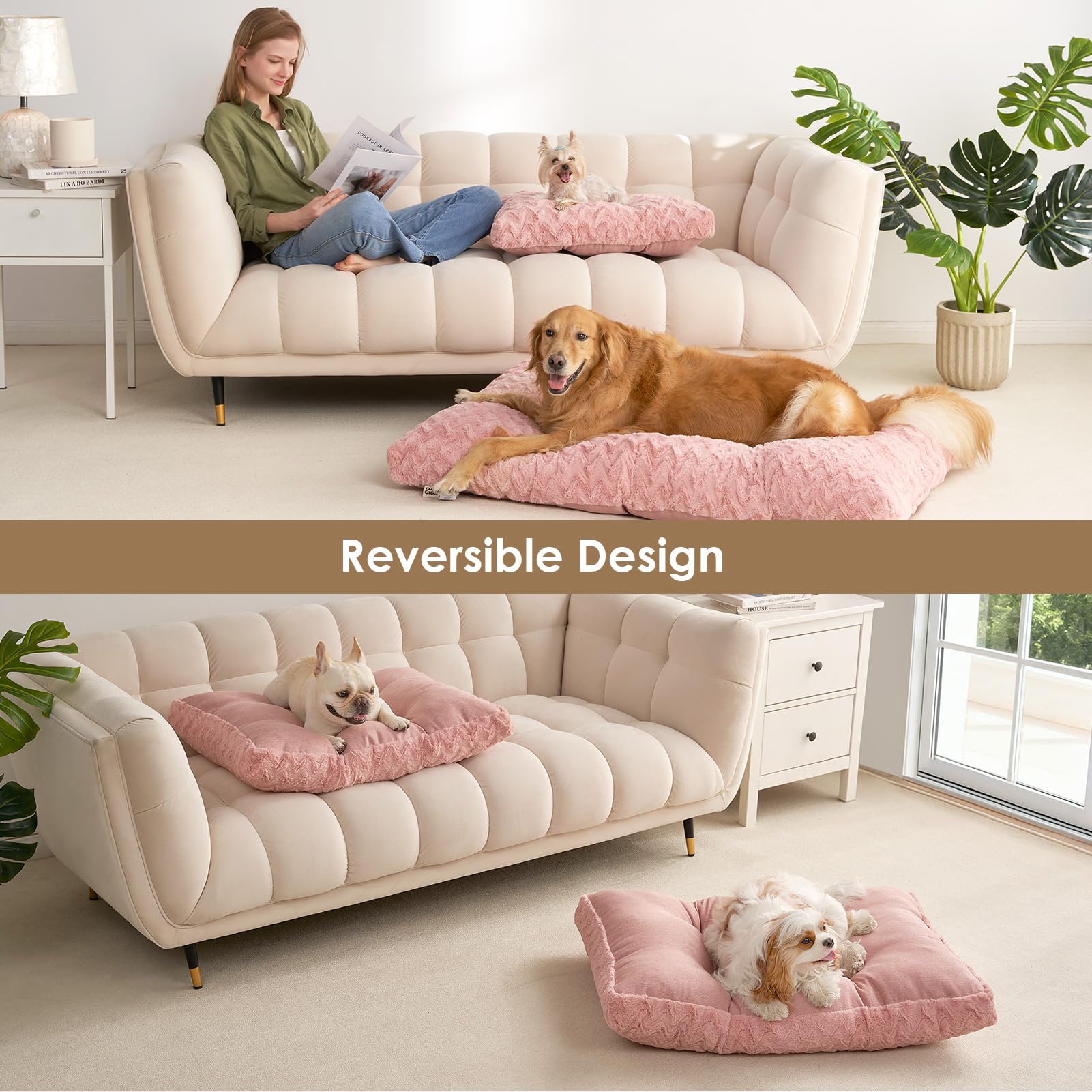 EHEYCIGA XXL pink machine-washable care highlights simple cleaning.