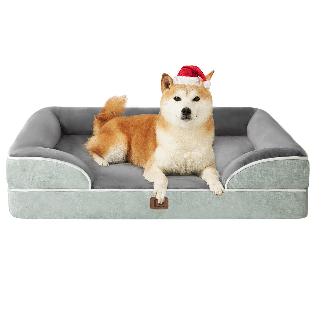 EHEYCIGA orthopedic dog bed memory-foam supports large dogs with plush top surface.