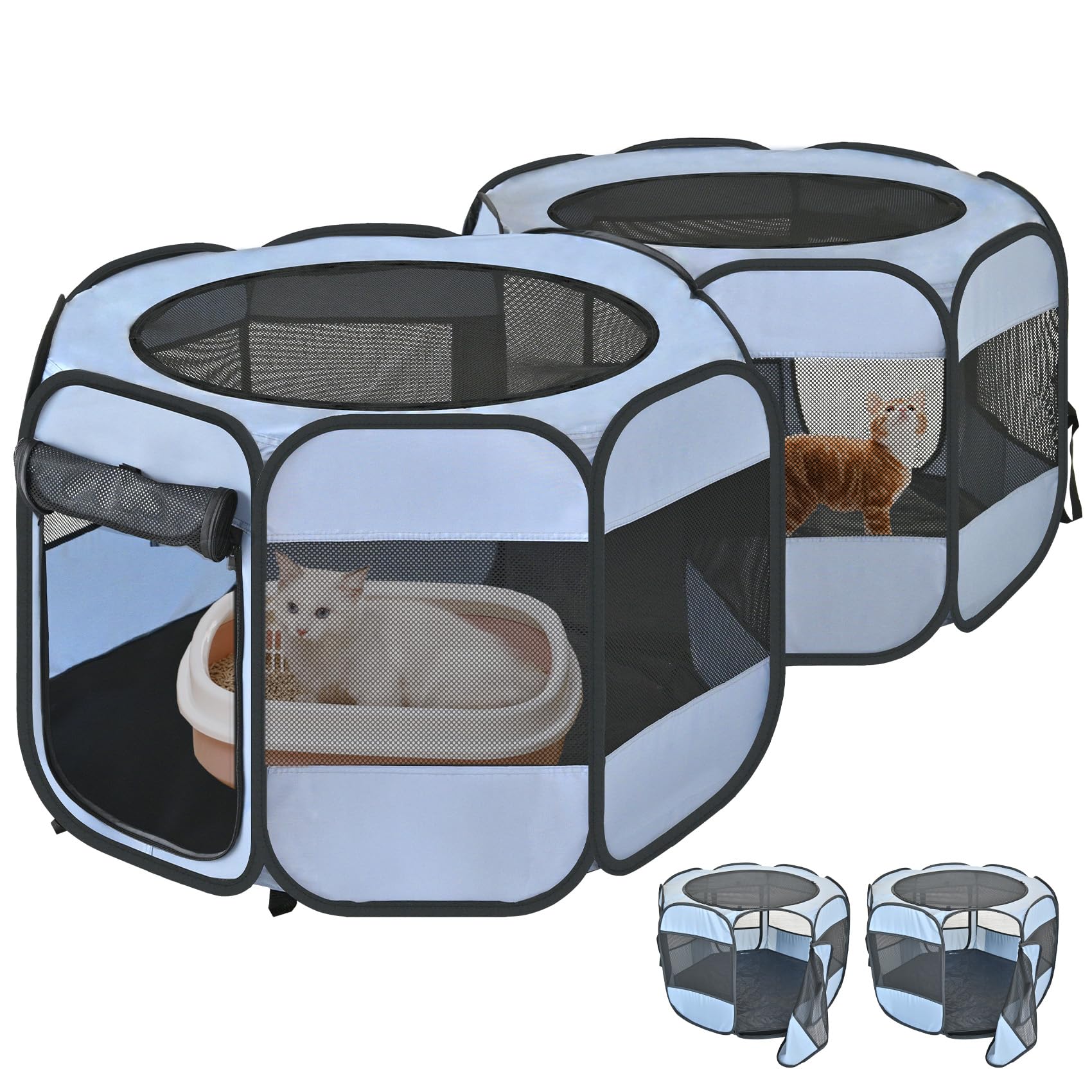 EighteenTek detachable-design playpen split into two cozy units.