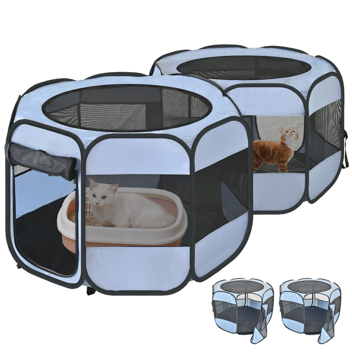 EighteenTek detachable-design playpen split into two cozy units.