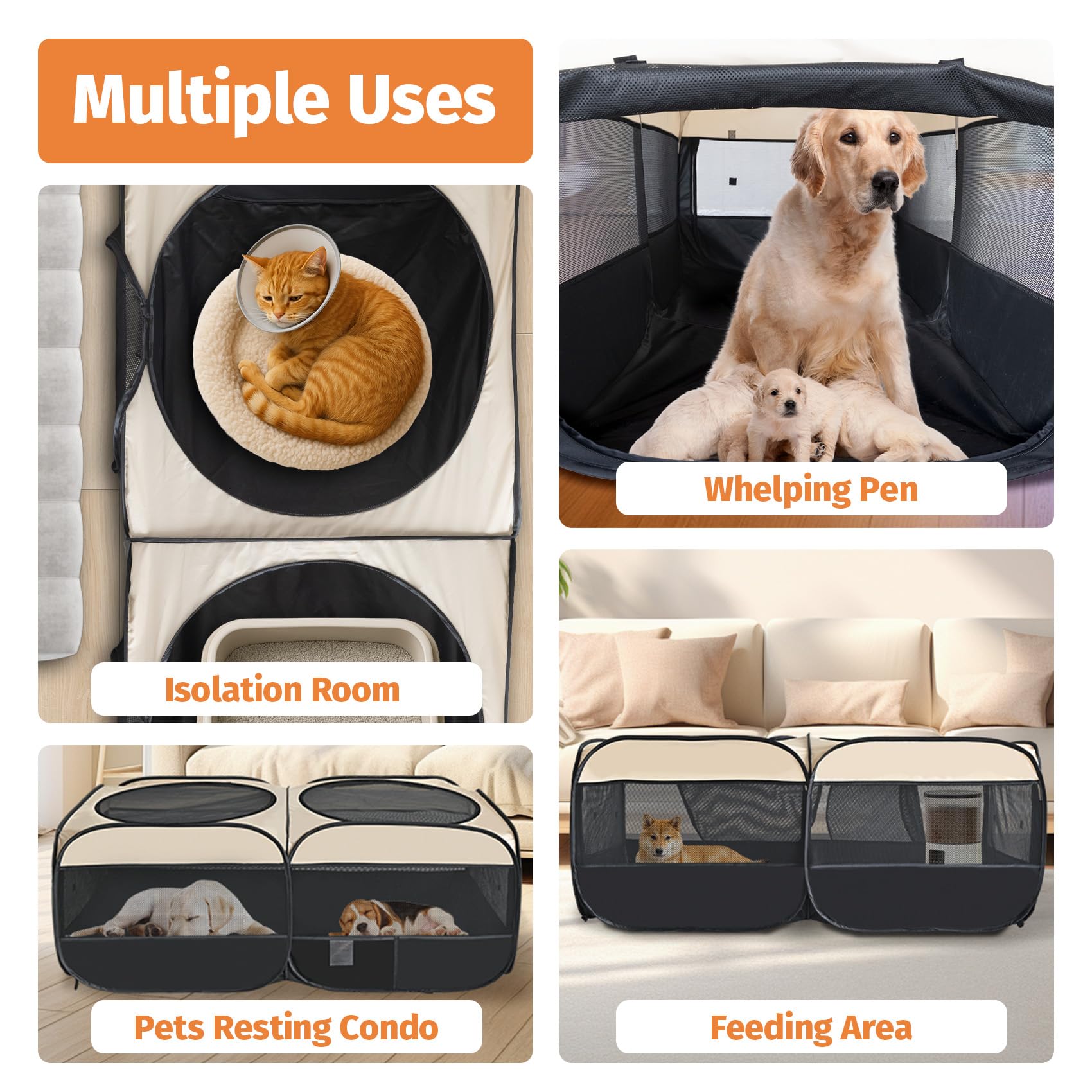 EighteenTek indoor outdoor use supports pet containment at home or on trips.