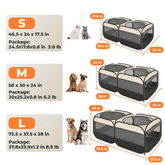 EighteenTek stable-structure with Oxford fabric keeps pets safe and secure.