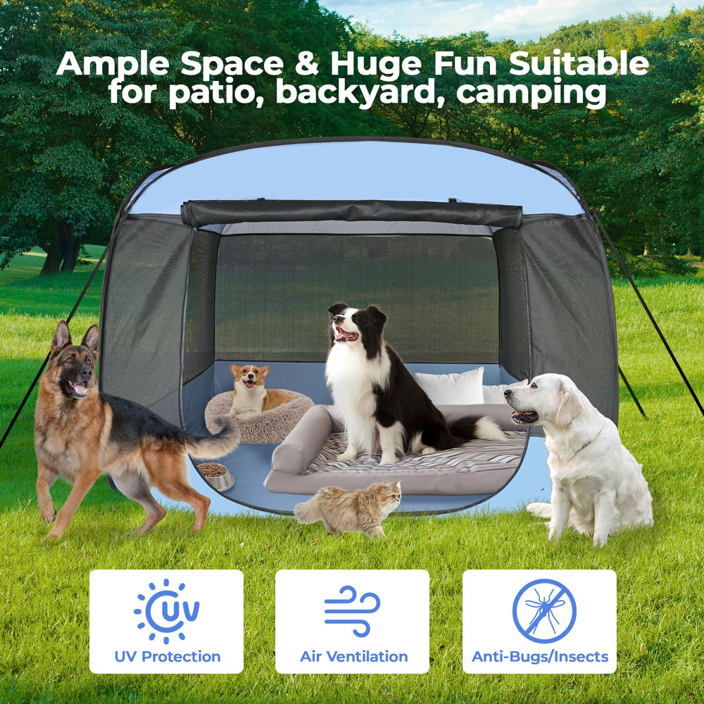 EighteenTek XLarge Popup 360-degree mesh walls maximize airflow.