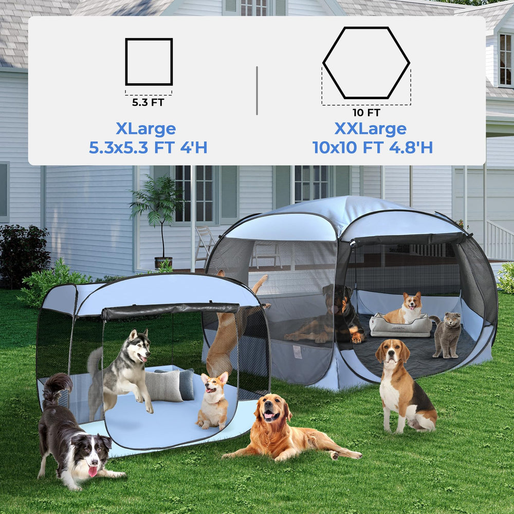 EighteenTek XLarge Popup UV-protective roof shields pets from sun.