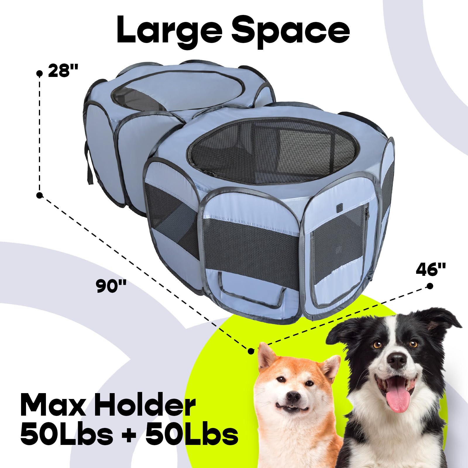 EighteenTek XLarge sturdy metal frame maintaining stability during play