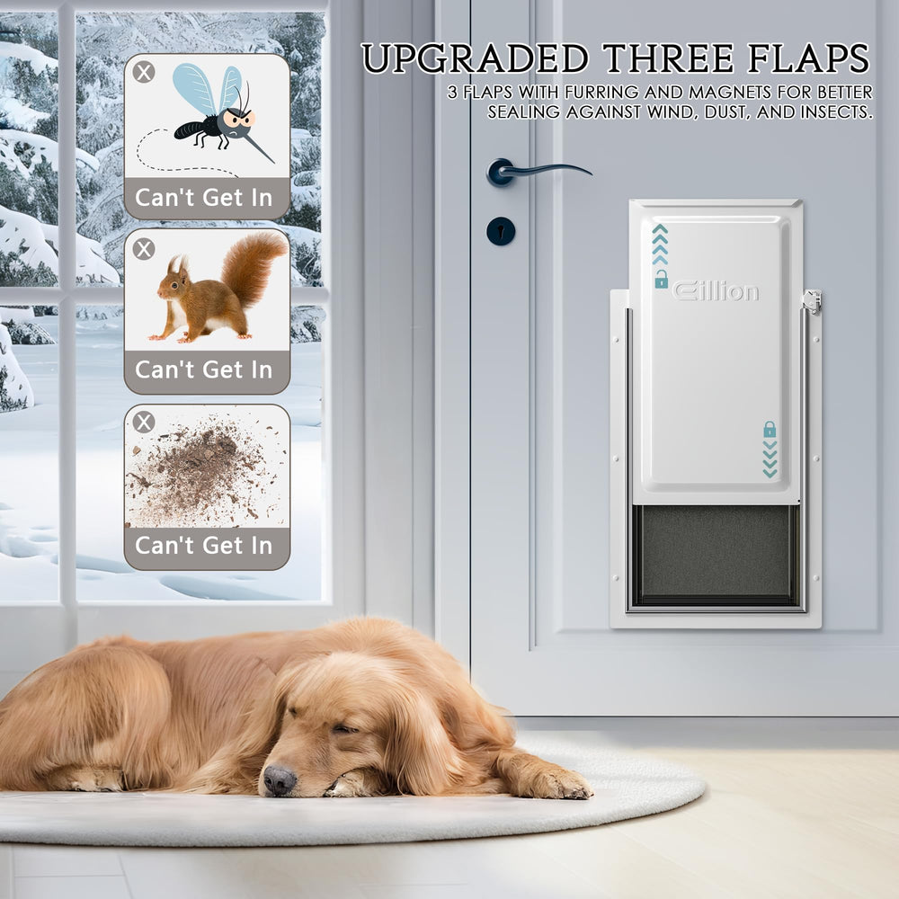 Eillion extralarge dog door aluminum frame demonstrates rust-proof strength