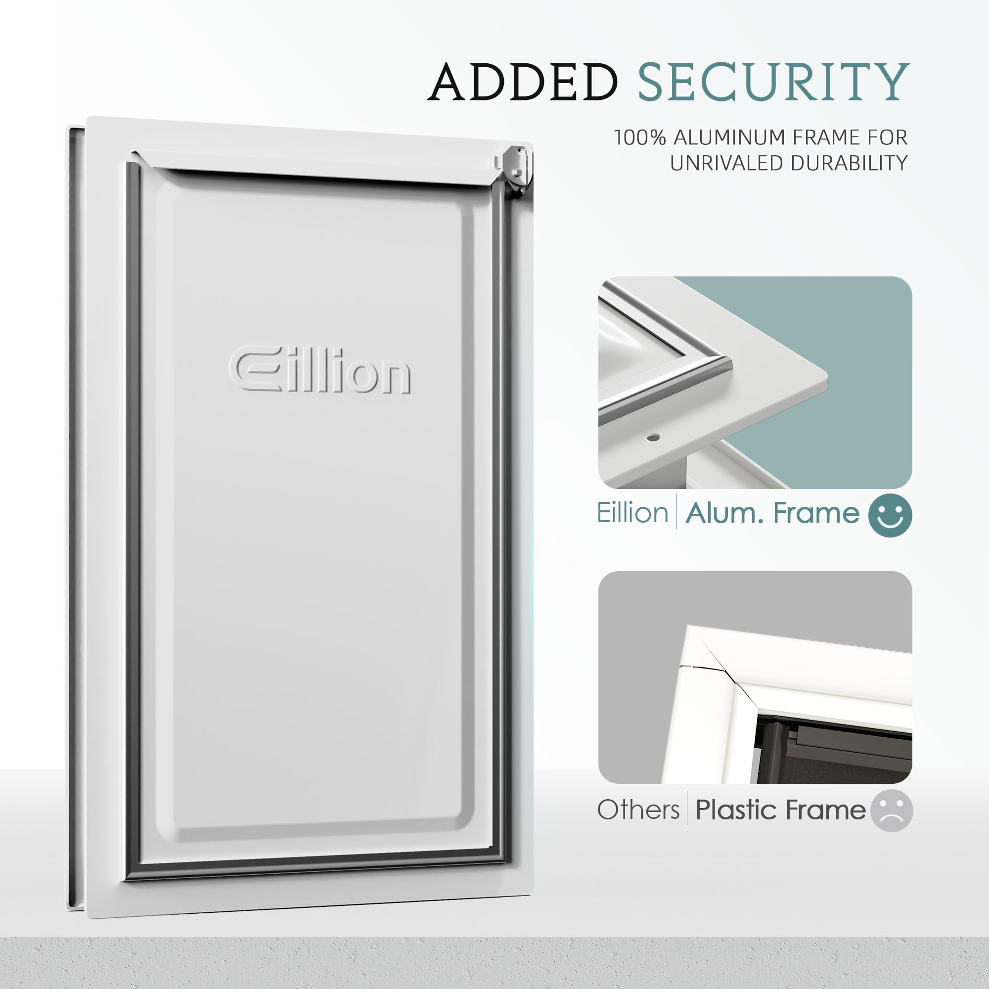 Eillion extralarge dog door metal closing panel emphasizes insulation