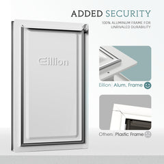 Eillion extralarge dog door metal closing panel emphasizes insulation