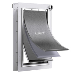 Eillion large dog door exterior frame shows a rust-proof aluminum design for durable outdoor access.