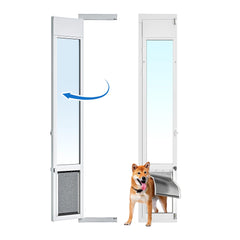 Eillion large-dog-door sliding panel shows easy backyard access for pets.
