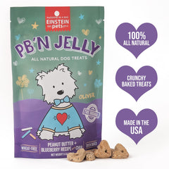 Einstein Pets Everydays PB’N Jelly treats in hand for quick training rewards