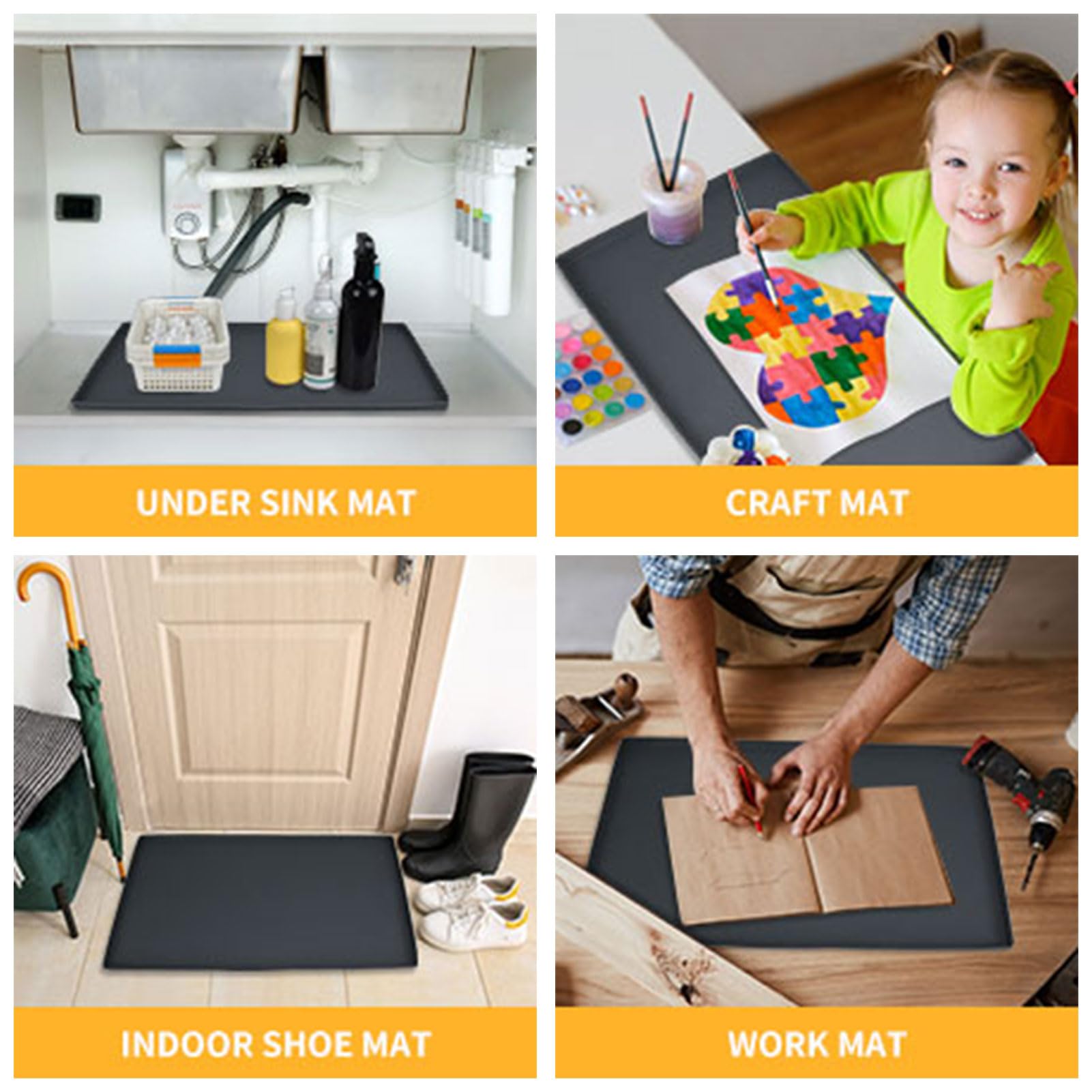 EIOKIT dog food mat entry shoe mat keeps entry tidy and organized.