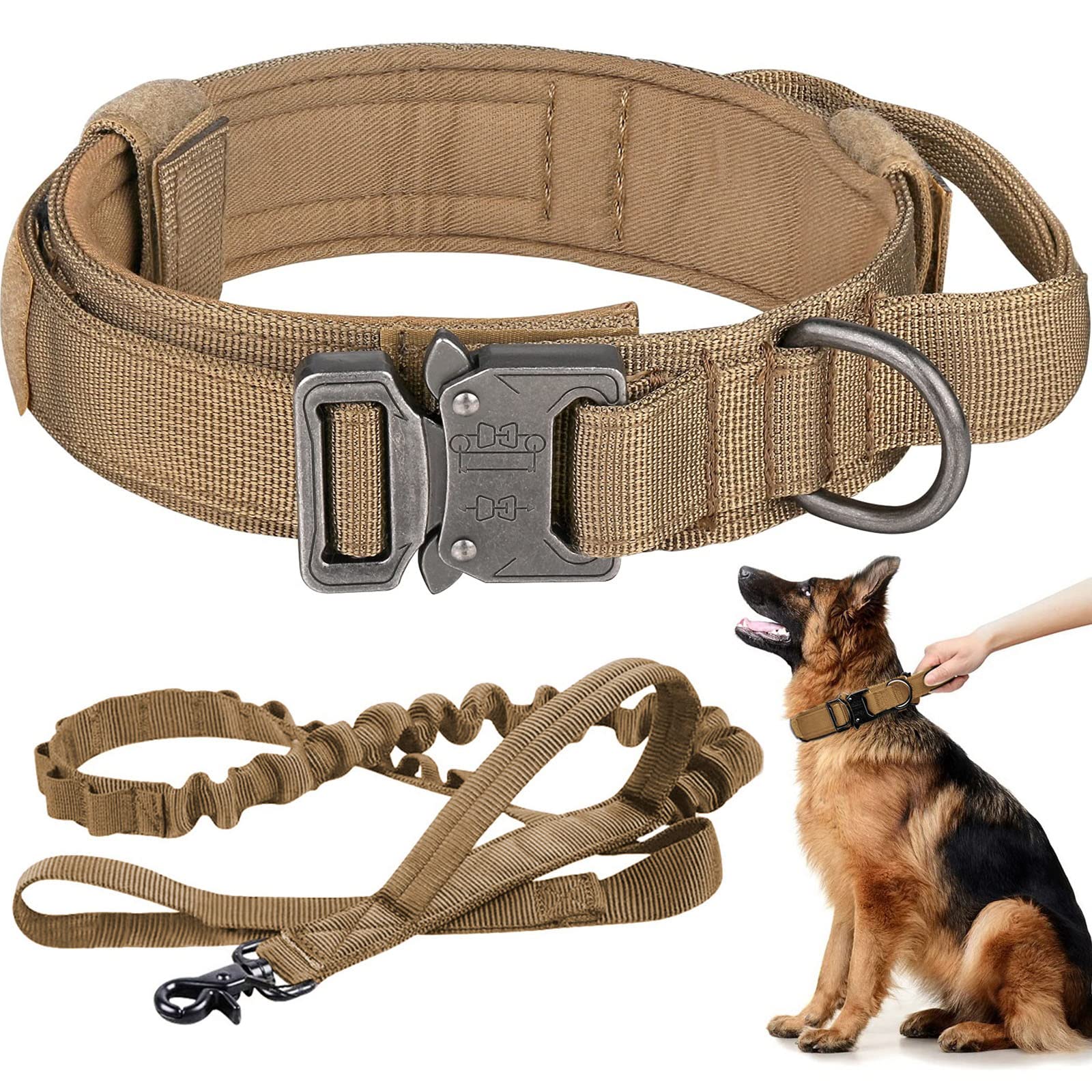 Eitchen Tactical Dog Collar closeup highlighting 1000D nylon durability and padded neck comfort.