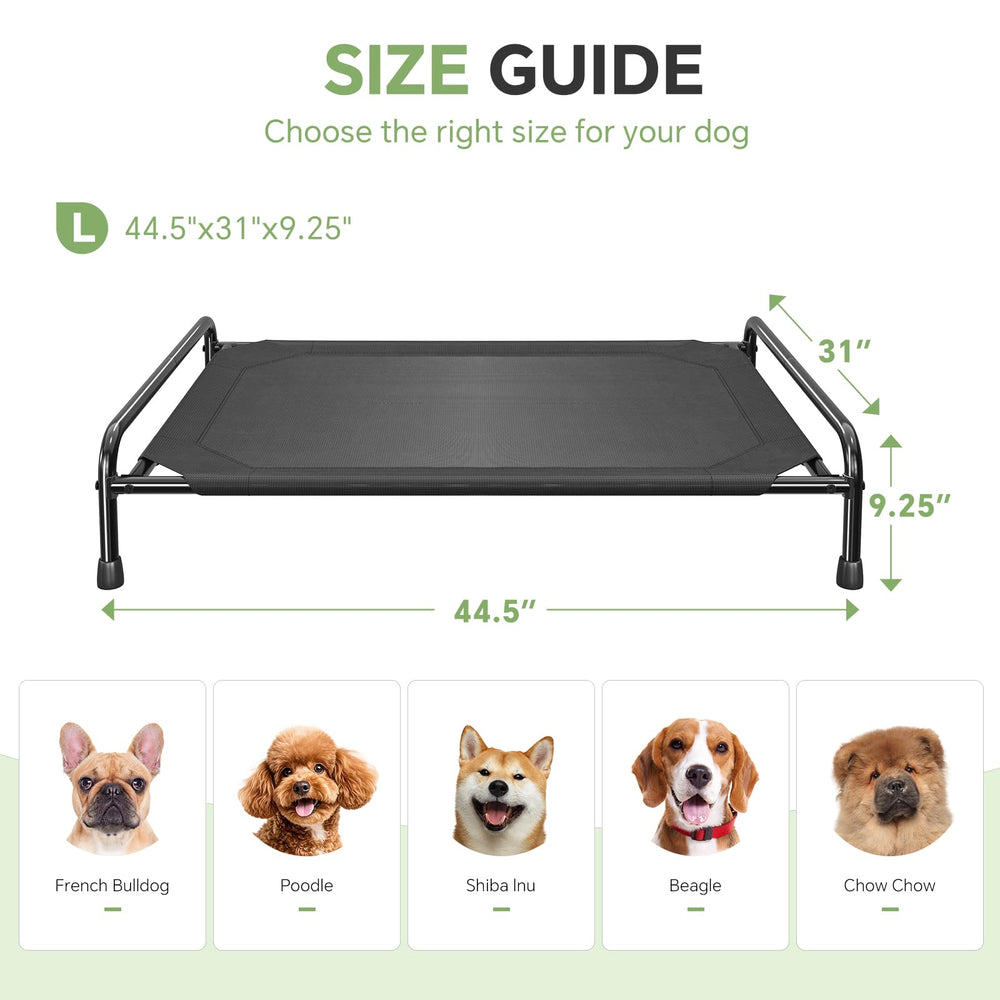 Ekisemio elevated dogs bed non-slip-pads ensure stable footing on tile floors