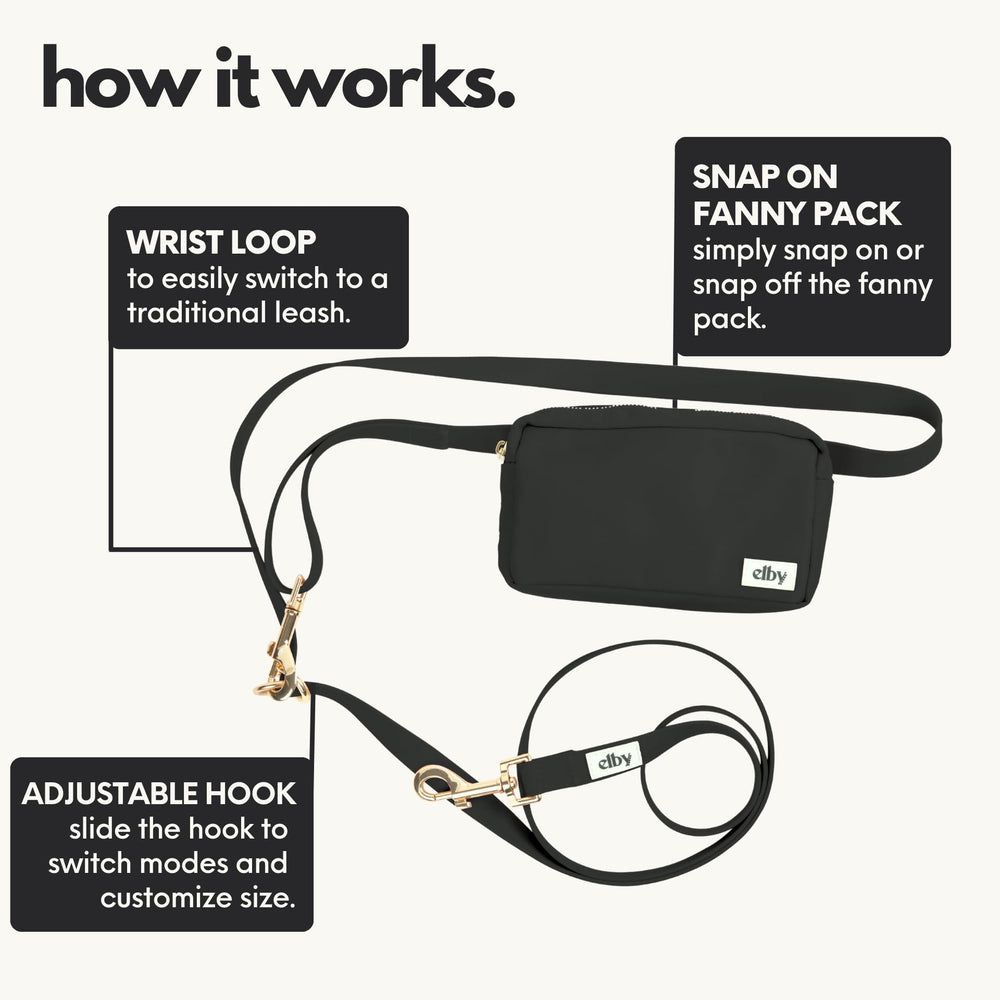 Elby dog walking essentials setup shows compact, practical design