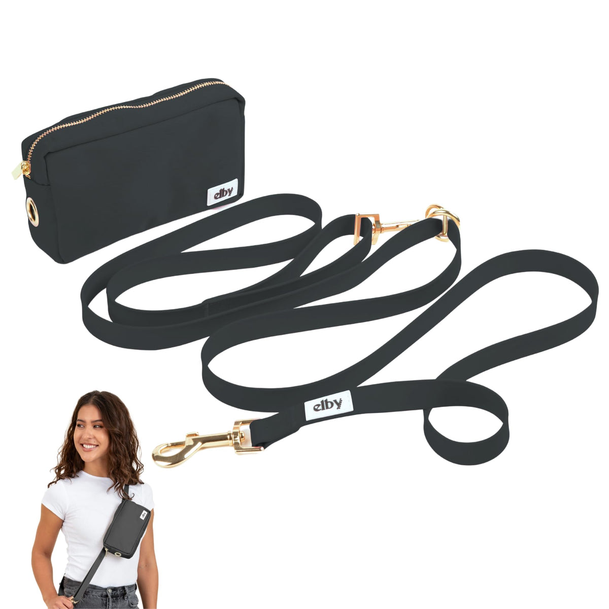 Elby hands-free leash with switchable modes for versatile walks