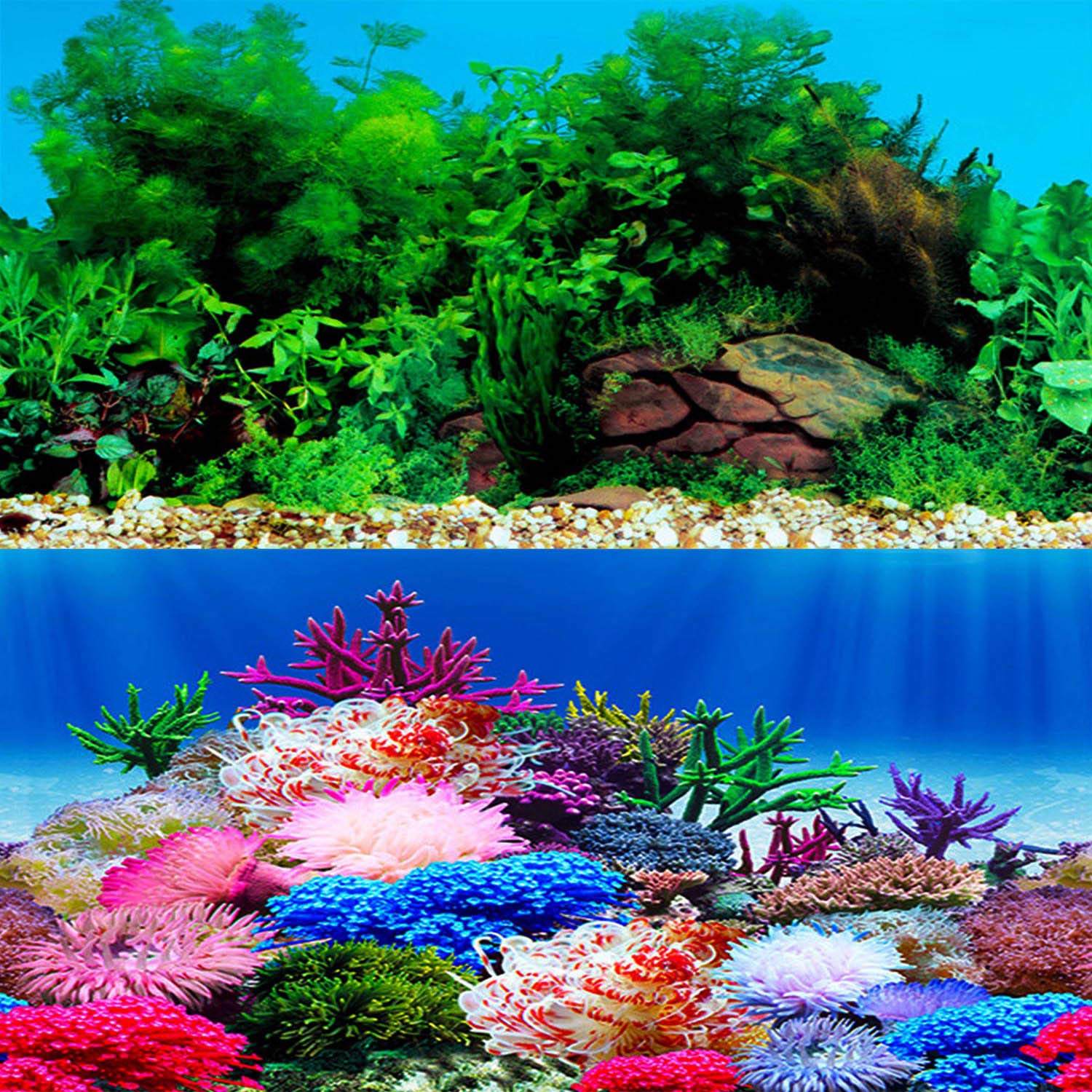 ELEBOX seaweed background with lifelike aquatic plants enhances visual depth in your tank.