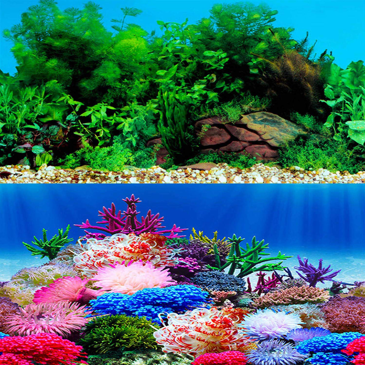 ELEBOX seaweed background with lifelike aquatic plants enhances visual depth in your tank.