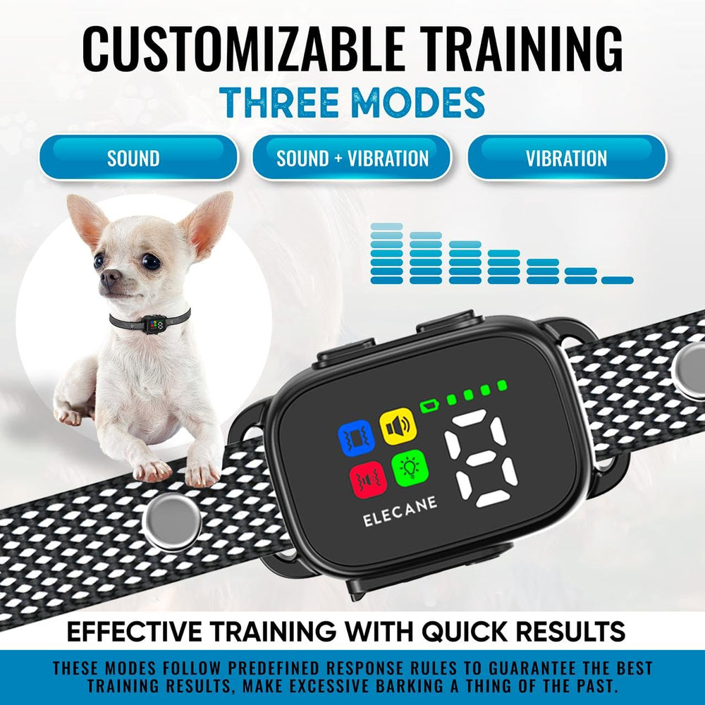 ELECANE lightweight bark collar weighs 0.6 oz for all-day comfort
