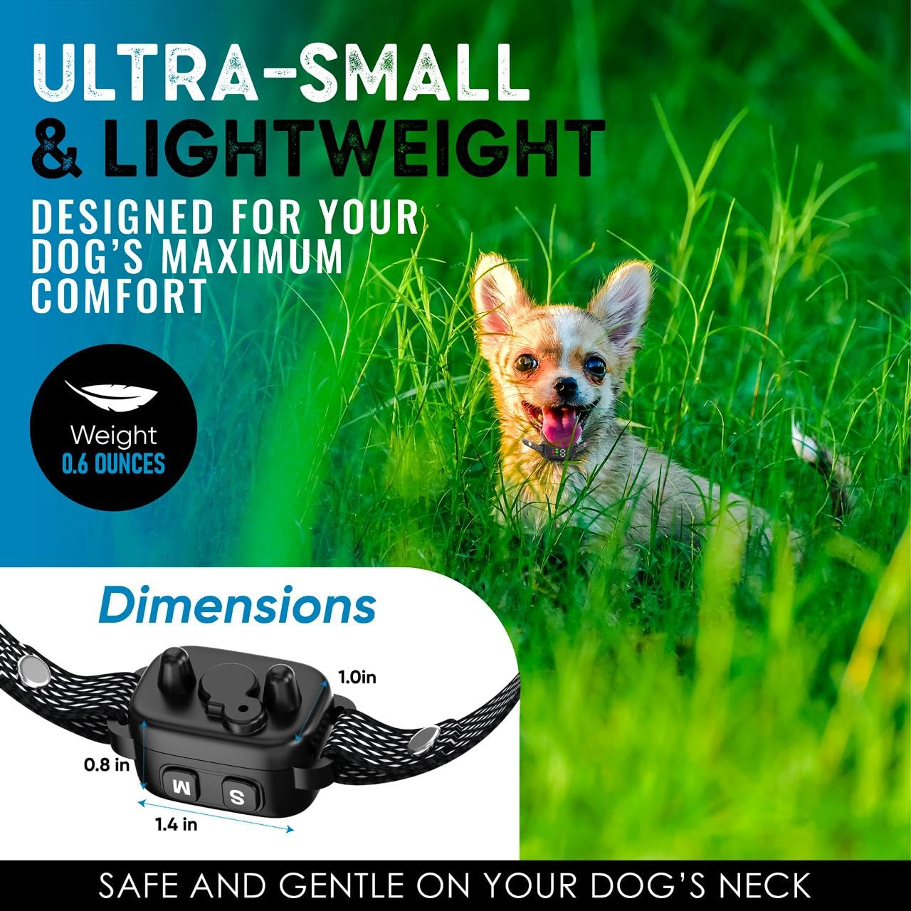 ELECANE rechargeable bark collar with quick USB charging