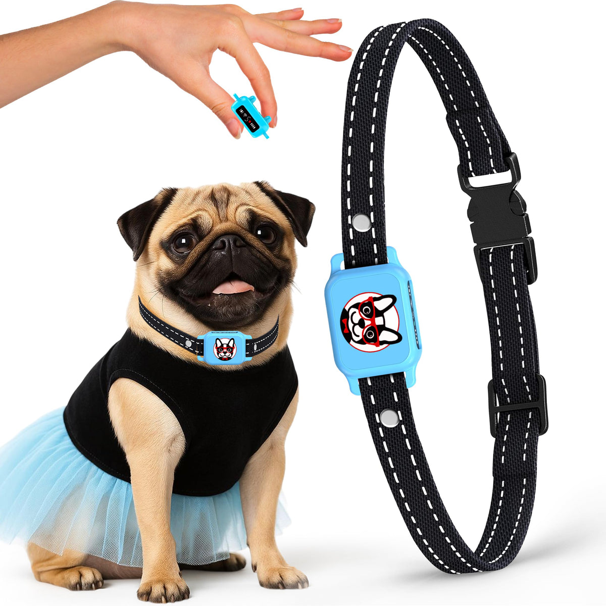ELECANE Bark Collar for small dogs 5–15 lb with adjustable strap for comfortable wear