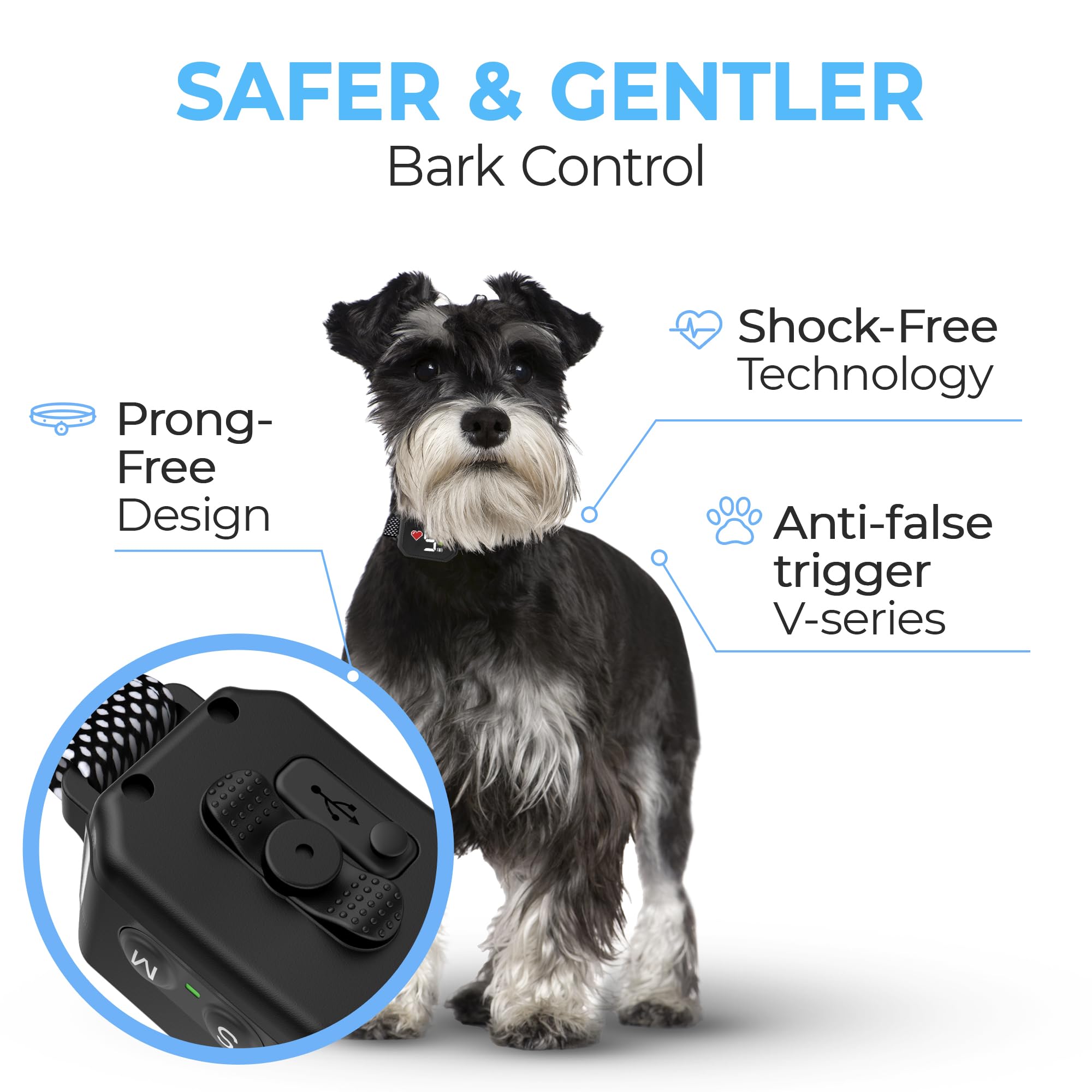 ELECANE bark collar small dogs beep mode provides audible cues for calmer barking.
