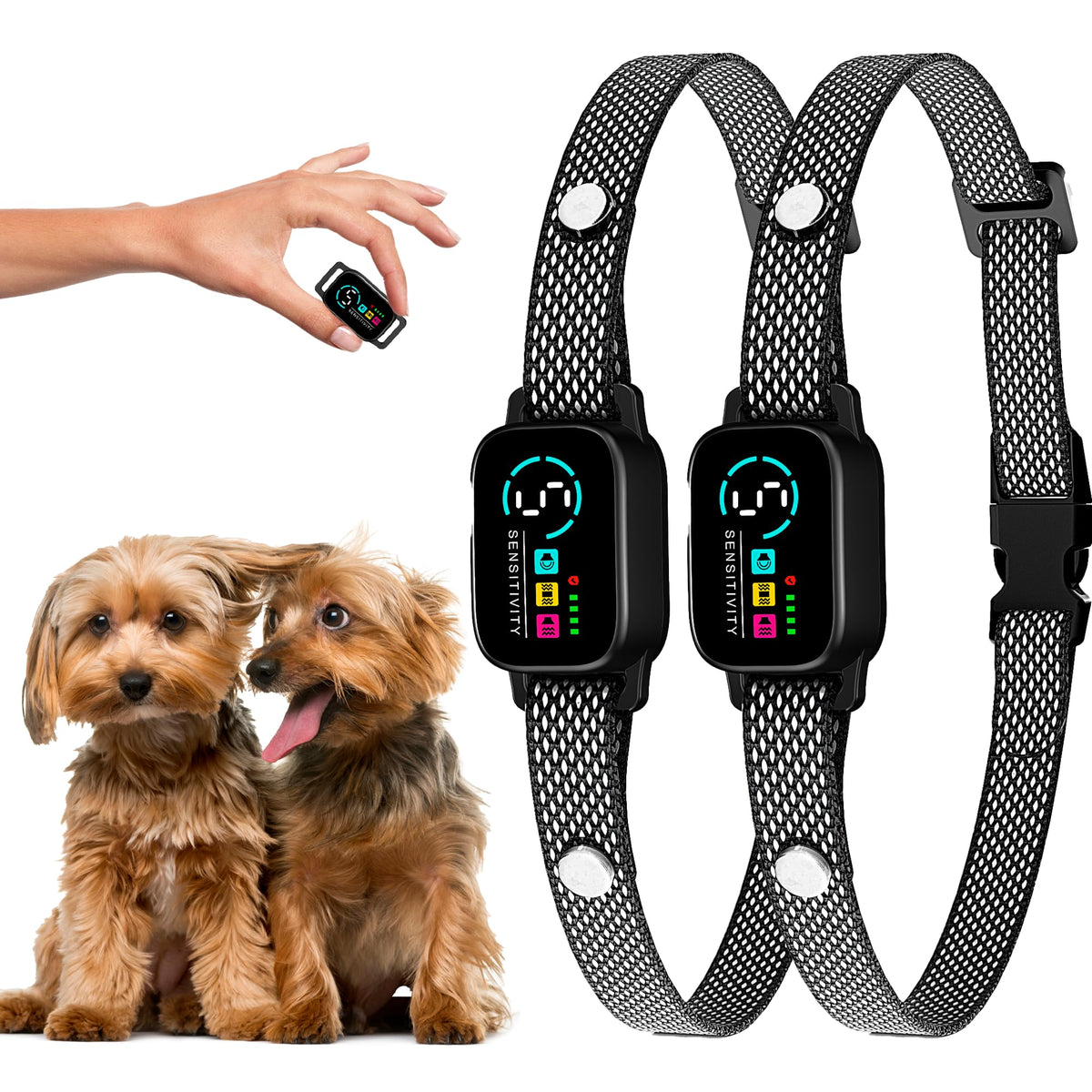 ELECANE bark collar small dogs pack front for quick humane training setup