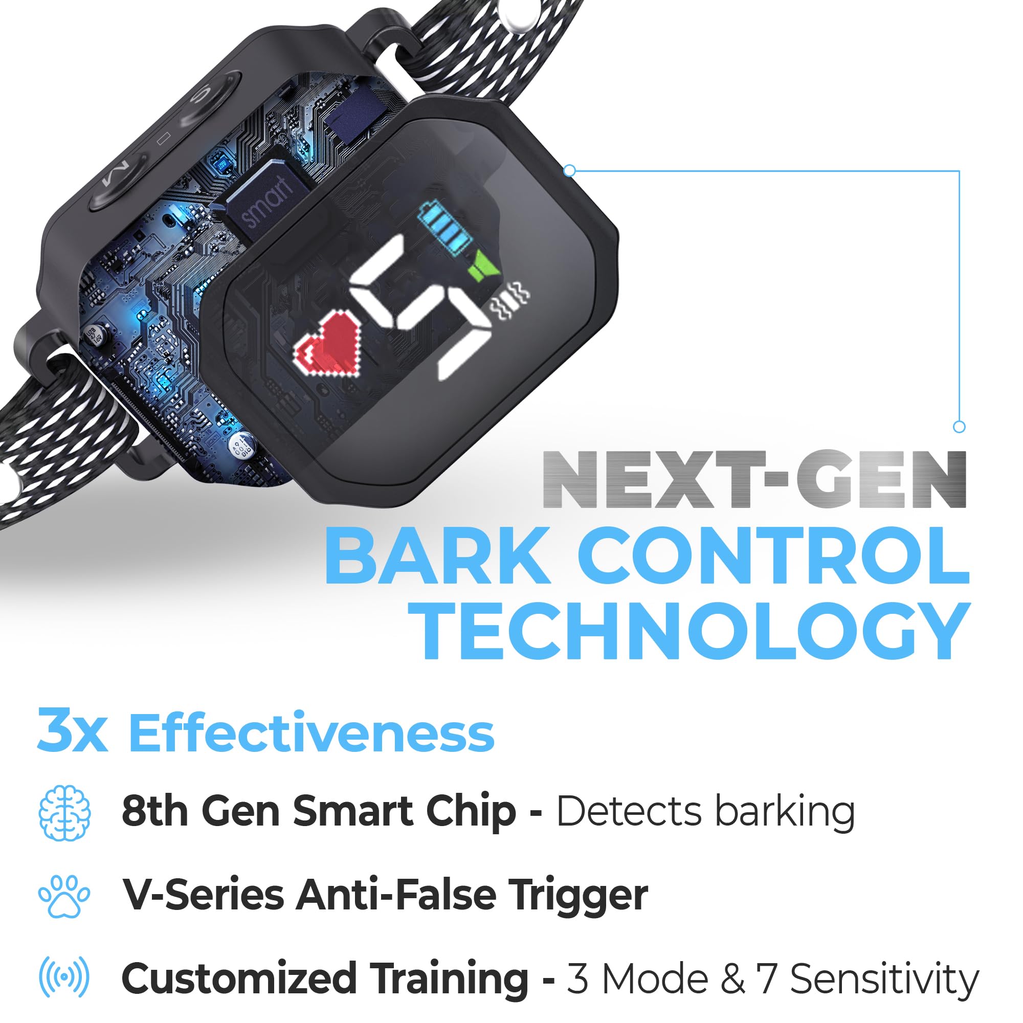 ELECANE bark collar small dogs vibration mode supports humane behavior modulation without shocks.