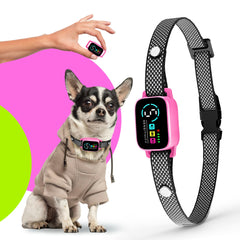 ELECANE bark-collar-small-dogs-pink-strap gentle-training for small dogs.