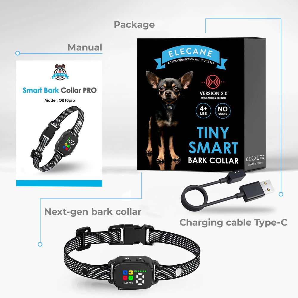ELECANE two-pack bark collars setup for multiple small dogs