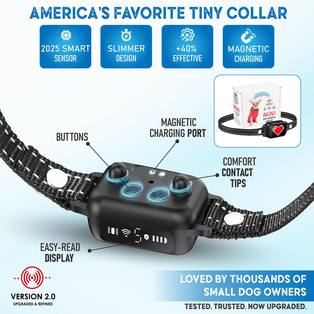 ELECANE bark collar with IP67 waterproof rating for all-weather use.