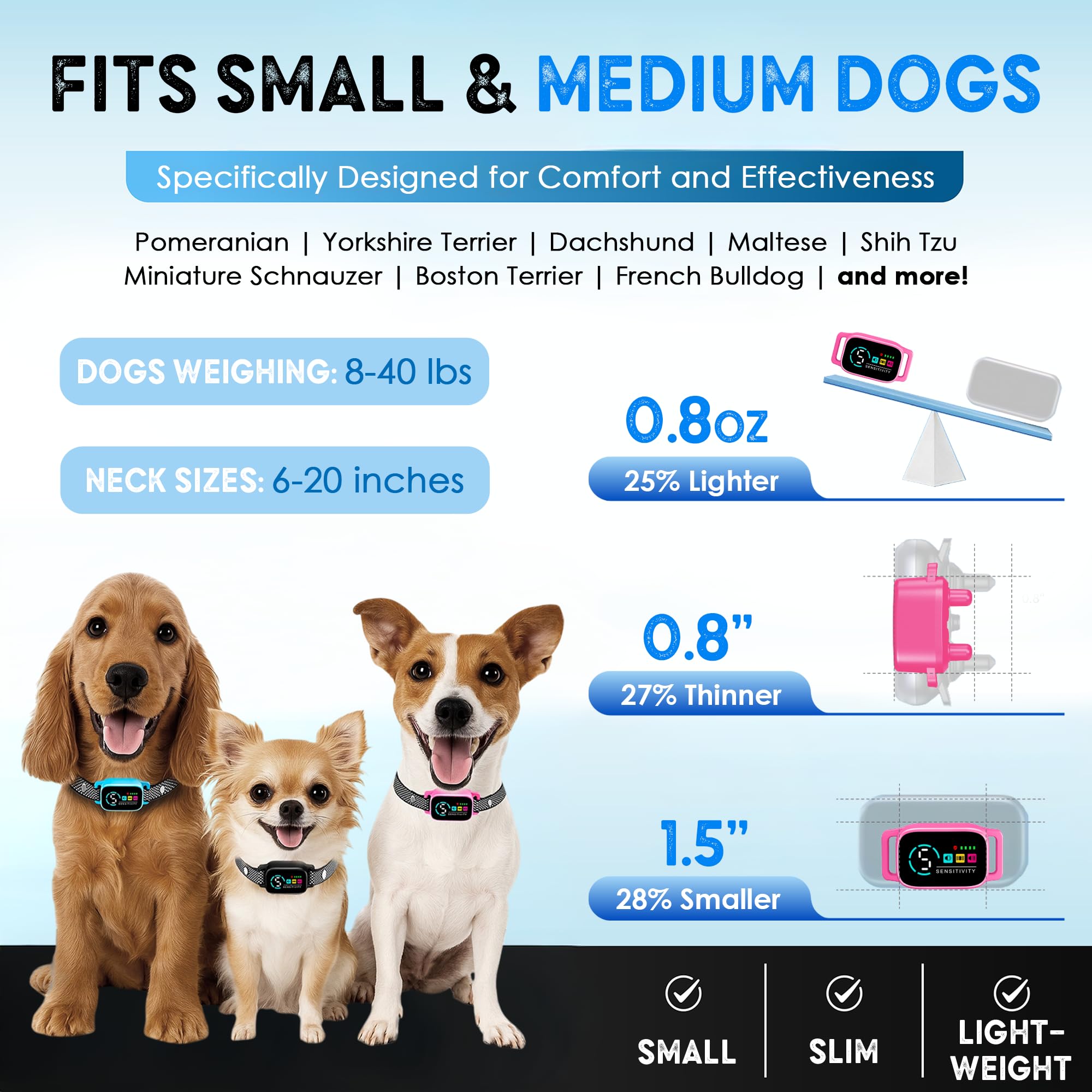 ELECANE lightweight-waterproof-collar durable for outdoor play.