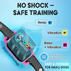ELECANE training-modes-beep-vibration adjustable settings for humane control.