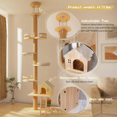 Elegaif cat tree extended height demonstrates ceiling-fit versatility for tall spaces.