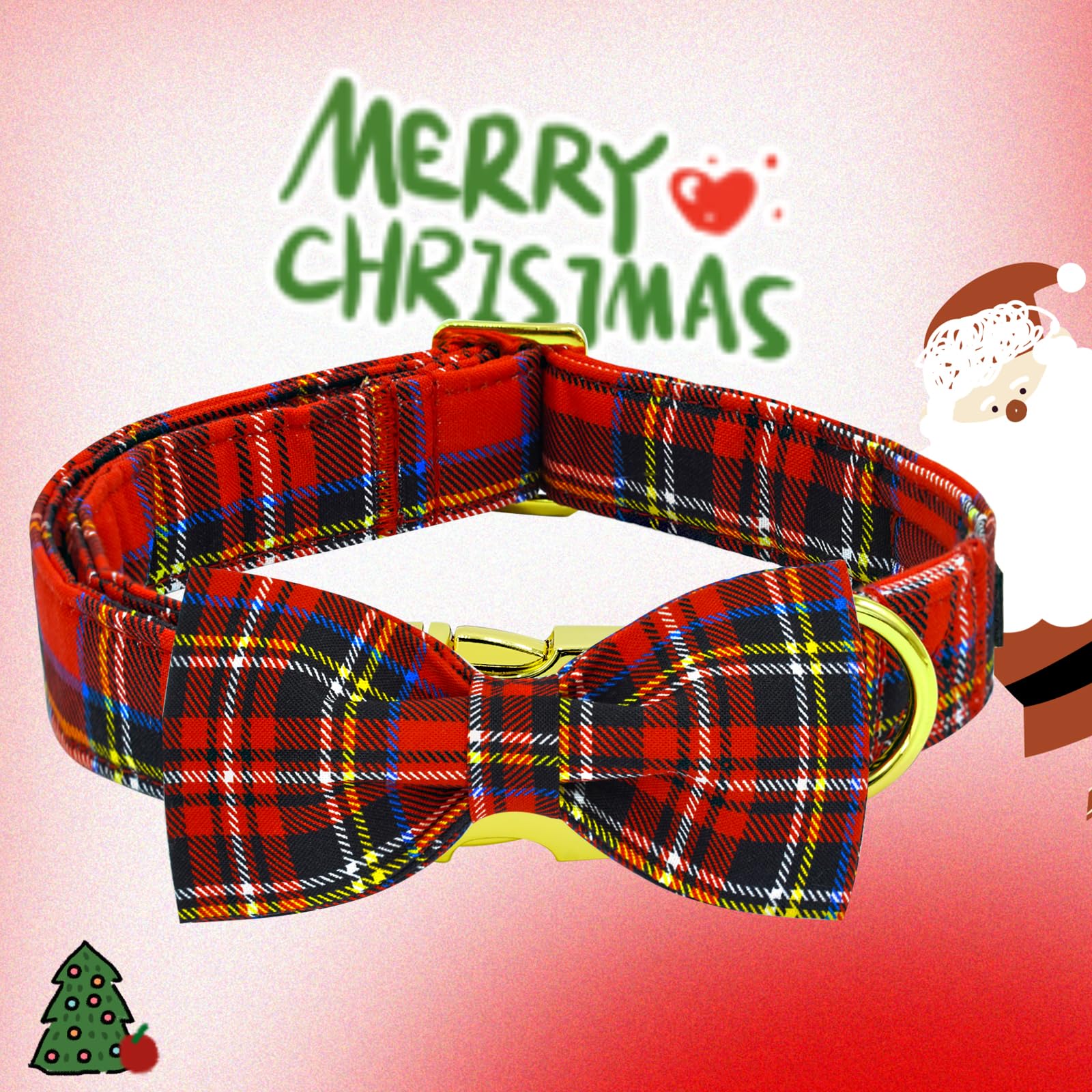 Elegant little tail Christmas collar with welded metal buckle for durability