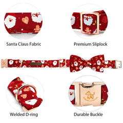 Elegant little tail Christmas dog collar bow showcases festive handmade accent