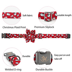 Elegant Little Tail Christmas dog collar with penguin design for holidays
