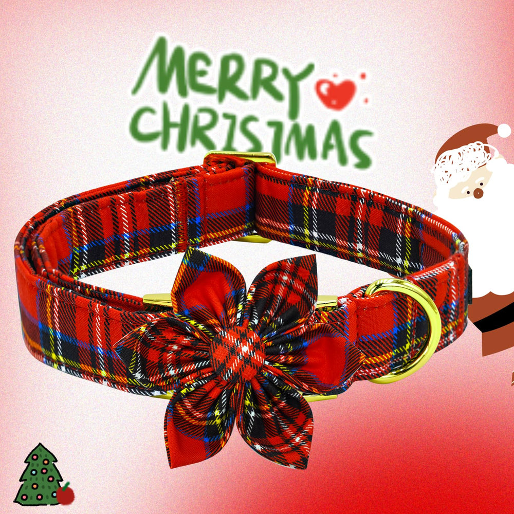 Elegant little tail Christmas collar flower is removable with elastic loop.