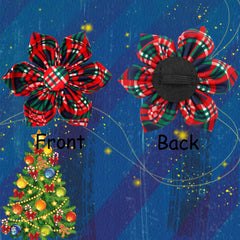 Elegant Little Tail Christmas plaid collar on a wagging dog for gift-ready appeal.