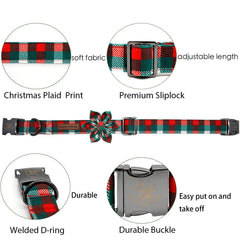 Elegant Little Tail Christmas plaid collar highlighting festive look for photos